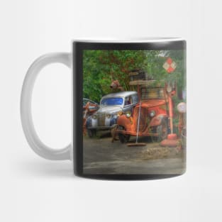 HDR of old cars awaiting scrap heap Mug